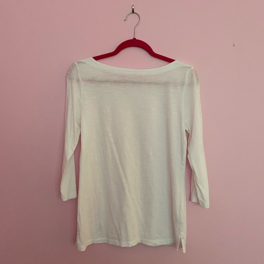 Jcrew White Ballet Neck Tee - Picture 4 of 4